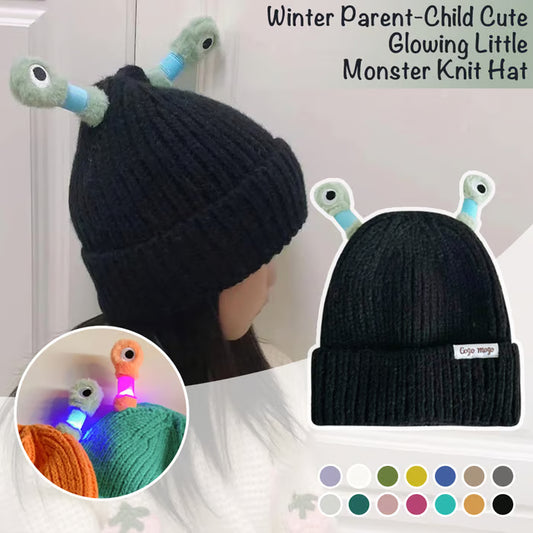 🔥Winter Parent-Child Cute Glowing Little Monster Knit Hat🔥
