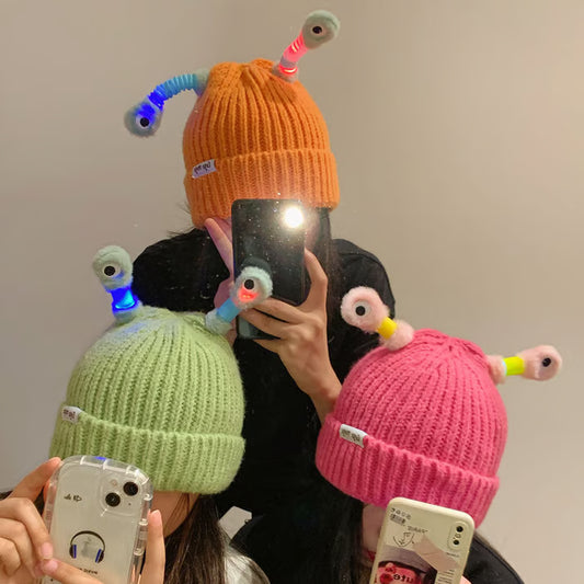 🔥Winter Parent-Child Cute Glowing Little Monster Knit Hat🔥